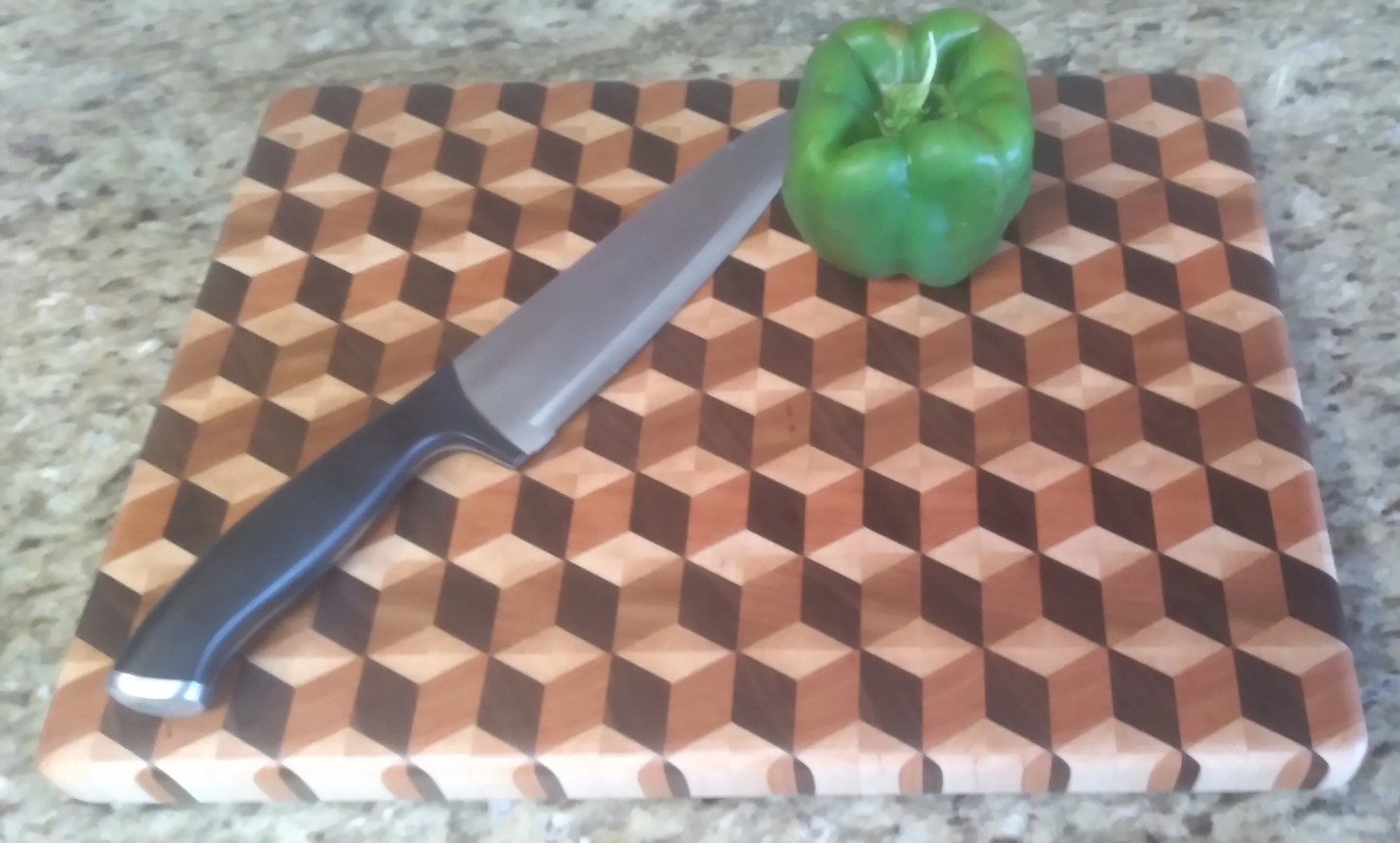 "Tumbling Block" End Grain Cutting Board