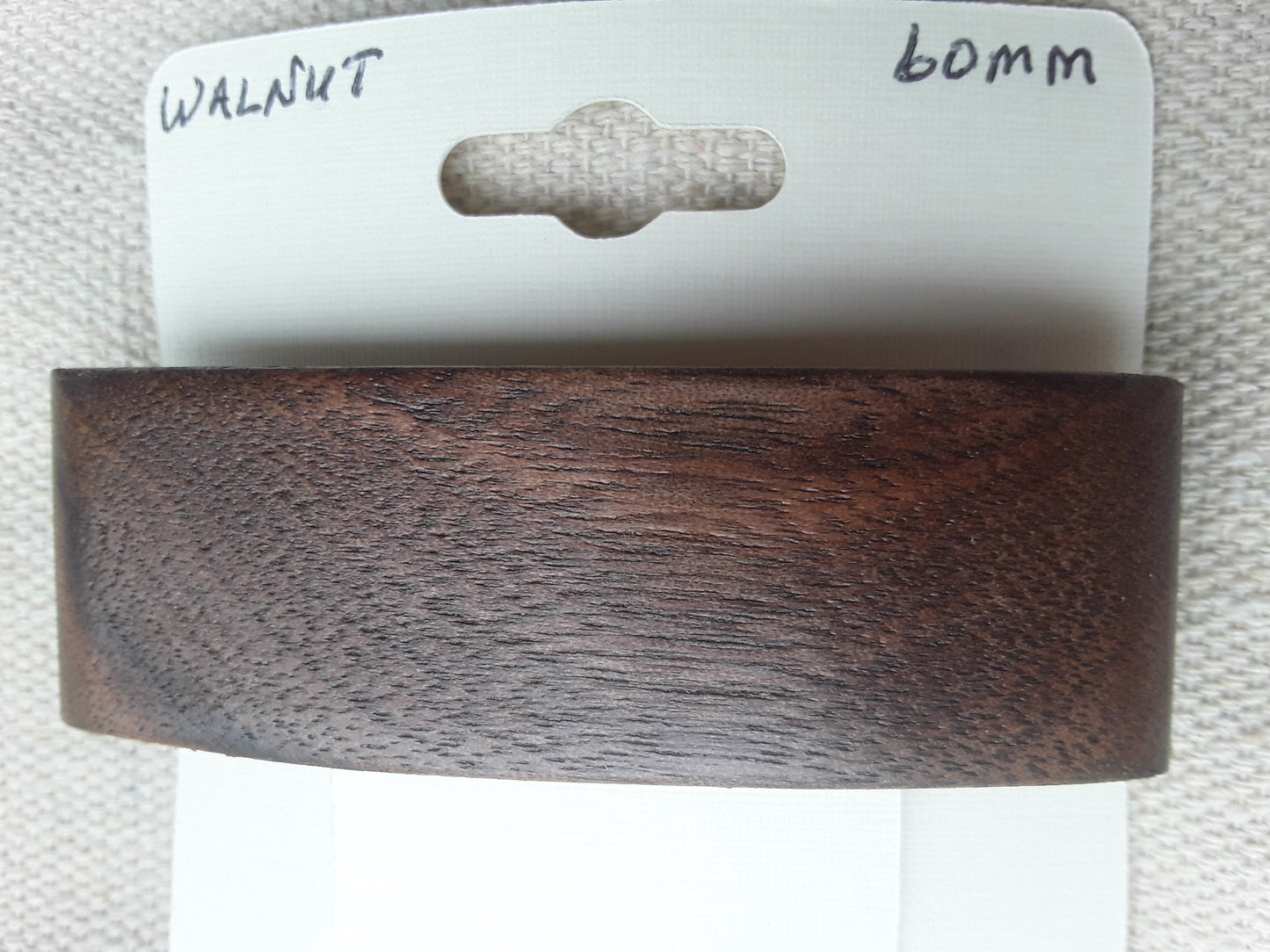 Walnut Hair Barrette with French Clip